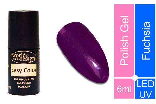 Easy Color LED/UV Polish Gel, Hybridlack, Soak Off Gel ablösbar- Fuchsia 6 ml