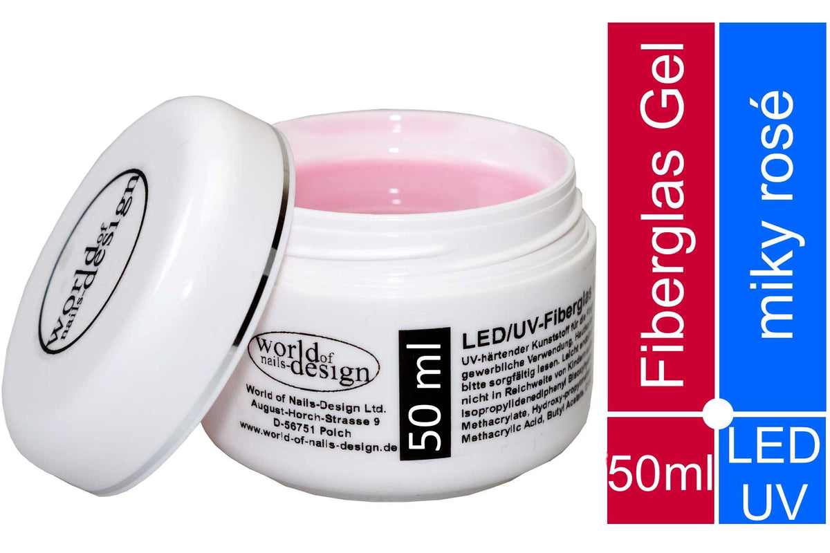 World Of Nails Fiberglas Gel – Dickviskoses 1-Phasen-Gel In Milchig-rosa & Klar (2x 30 Ml)