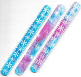 Set mit 3 Stück - Designer Feilen Digitaldruck Ice flowers - Snowflakes Körnung 180/240