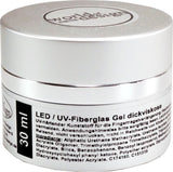 Sonder-Edition: 30 ml LED/UV-Gel Fiberglas klar, extra starke Haftung bei Problemnägeln - Tiegel Silber