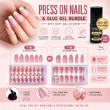 Monatsknüller : 𝟏𝟓𝟎 𝐒𝐭𝐮̈𝐜𝐤 Mandel Babyboomer  𝐏𝐫𝐞𝐬𝐬 𝐎𝐍 𝐒𝐨𝐟𝐭 𝐆𝐞𝐥 𝐓𝐢𝐩𝐬 incl. Glue Gel  -  Fullcover Almond Nails - freie Auswahl
