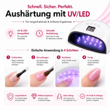 Nagelgel für Profi`s:  UV + LED Gel, ProLine 3 in 1,  dickviskose klar - Designer Tiegel Pink / Violett