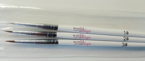 Pinsel Set 3 teilig weiss-  Fineliner Pinsel für das filigrane Nagel Design