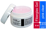 LED/UV-Fiberglas Gel dickviskose pink clear, rosa klar 1 Phasengel, Aufbaugel - freie Auswahl