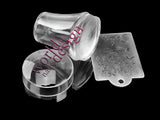 spezieller weicher French Stempel Clear mit Scrapper - Jelly Stempel mit Schutzkappe - Stamper für Quick French Nails
