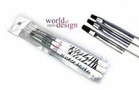 Sonderpreis: 3teilig Pinsel Set weiß, Zebra-Design in Gr. 2, 4 und 6, Gelmodellage, Nailart, French u.v.m.
