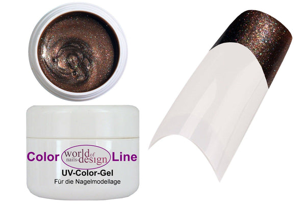 5 ml UV Farb Gel "Metallic Mocca" Nagelgel für Fullcover oder French