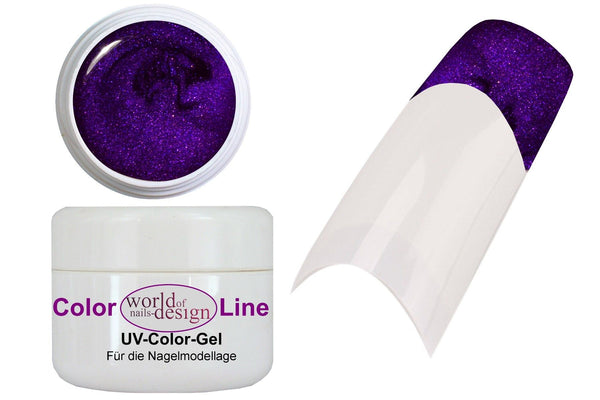5 ml. UV Farbgel Metallic Glitter Violett / Purple - Glitter Nagelgel mit Metalliceffekt
