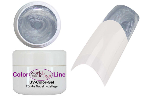 5 ml. Farbgel Silbergrau Metallic - Nagelgel mit Metalliceffekt für Fullcover/French