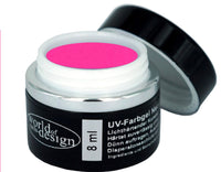 8 ml. UV Farbgel Neon Pink - extrem auffallende Farbe - im Designer Tiegel schwarz