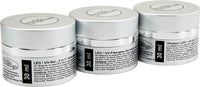 Sonder-Edition: 3 x 30 ml. UV / LED Spar-Set - Fiberglas Gel, 1Phasen milky rosé, "3in1" Gel - Tiegel Silber
