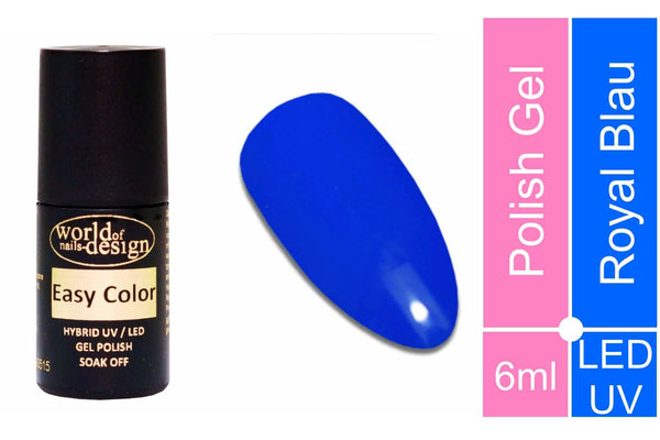 Easy Color LED/UV Polish Gel, Hybridlack, Soak Off Gel ablösbar- Royal Blau 6 ml No.4