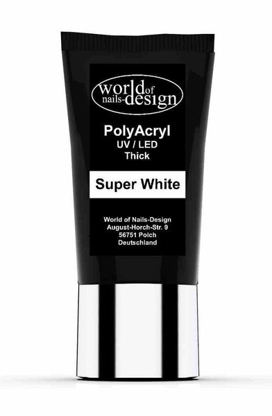 30 ml.  PolyAcryl Gel  Super White -  UV / LED Acryl-Sytem in der Tube