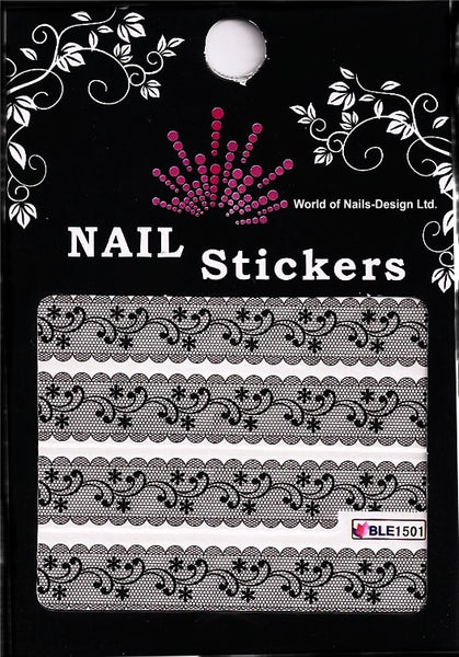 immer aktuell: Water Nail Tattoo "schwarze Bordüre" French Tribal BLE 1501