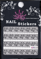 immer aktuell: Water Nail Tattoo "schwarze Bordüre" French Tribal BLE 1501