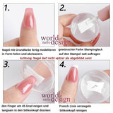 spezieller weicher French Stempel Clear mit Scrapper - Jelly Stempel mit Schutzkappe - Stamper für Quick French Nails
