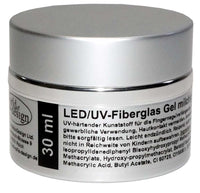 Sonder-Edition: 30 ml. LED/UV-Gel Fiberglas rosa milchig dickviskose,  Aufbaugel, 1Phasen, Tiegel Silber