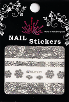 "Hochzeit - Bordüre" silber Metallic - Water Nail Tattoo HBJY 019 - besondere Anlässe