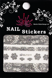 "Hochzeit - Bordüre" silber Metallic - Water Nail Tattoo HBJY 019 - besondere Anlässe