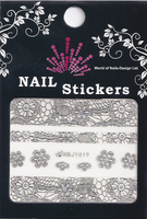 "Hochzeit - Bordüre" silber Metallic - Water Nail Tattoo HBJY 019 - besondere Anlässe