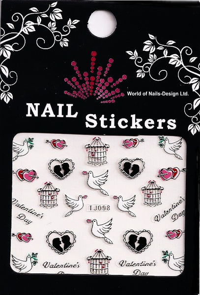 Besonderer Anlass: Water Nail Tattoo Sticker Liebe, Herzen, Valentin TJ098