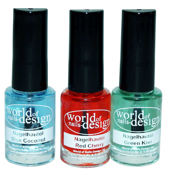 6 ml. Nagelöl Einzeln / Set - Red Cherry, Blue Coconut, Green Kiwi - freie Auswahl