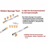 Ombre Tupf Pinsel - Sponge Pinsel für Babyboomer  Farbverlauf mit 6 Schwämmen