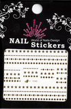 Edel: Bordüre in Metallic GOLD, Wasser Nail Sticker, 22 pcs. individuell kürzbar Y-090