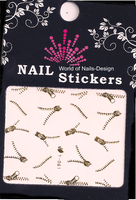 20 filigrane und detailgetreue Wasser Nail Sticker Reißverschluss in GOLD - Y-081