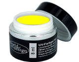 8 ml. UV Farbgel Neon Gelb - extrem auffallende Farbe - im Designer Tiegel schwarz