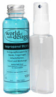 Set: 100 ml Isopropanol 99,9% Fettlöser, Flächenreiniger Hygiene-Reiniger, Pinselreiniger + Sprühflasche