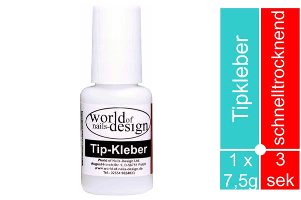 1 x 7,5gr. Profi-Tipkleber, Spezial Nagelkleber extra stark in der Pinselflasche