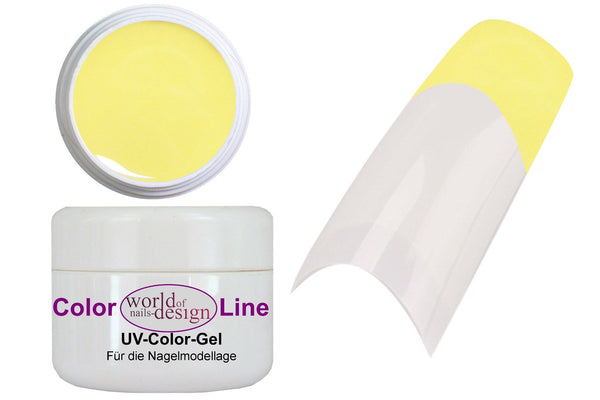 5 ml. UV Farbgel Pastell Gelb - Nagelgel für Fullcover oder French