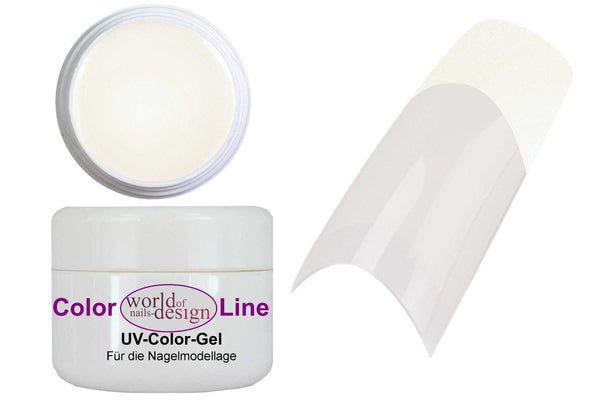 5 ml. UV Farbgel Metallic Naturweiss - für Hochzeitsnägel, Schmucknägel, French- und Fullcover