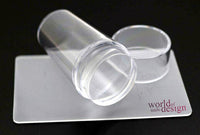spezieller weicher French Stempel Clear mit Scrapper - Jelly Stempel mit Schutzkappe - Stamper für Quick French Nails